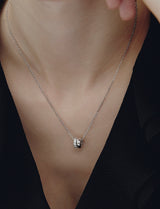 26SS★ Champagne Full Moon Silver Duo Shine Necklace S