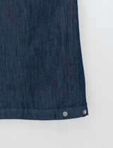 Maroon Side Button Wide Denim Pants