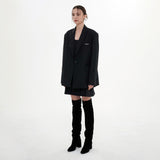 スリーブストラップオーバーフィットジャケット（ブラック）