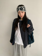 Pub Diagonal Knit Hood Zip-Up
