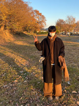 Troy Balmacaan Wool Coat - Black