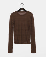 Dotten Pleats Shirring Sheer T-Shirt