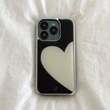 [Epoxy] POP HEART(Black Cream) silver bumper case
