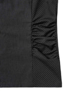 Wide Tie Stripe Halter Top _ GREY