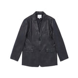 Equal two button leather blazer