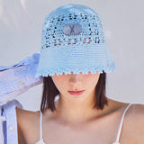 VA Plate Crochet Bucket Hat / Sky