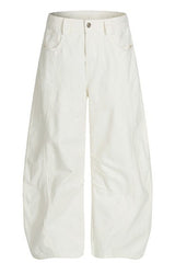 White Deconstructed Blade Jeans