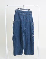 Zelda Double Pocket String Wide Denim Pants