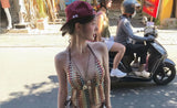 [2-piece ] baroque halter crochet bikini