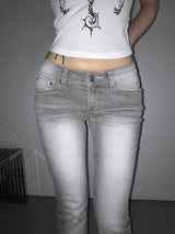 0459 cool grey washing jeans  