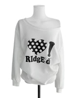 love in dot ridge one-shoulder TOP