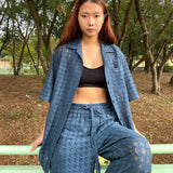 PEACOCK BLUE KNIT PANTS
