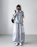 26SS★ Patch Nylon Curved Pants
