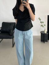イレイン ワイドブルーデニムパンツ