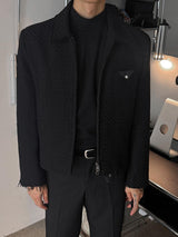 ASCLO Wool Tweed Zip Up Blouson (2color)