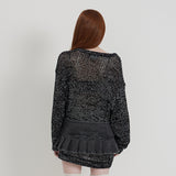 BLACK STAR SEE-THROUGH KNIT