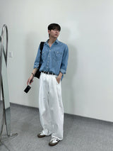 MR Non-fade curved half banding denim