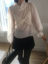 Twist sheer high blouse