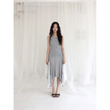 【MADE】chiffon flutter skirt, gray