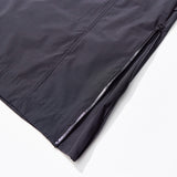 Poly Cotton RIB Double Placket Long-Jacket - GREY