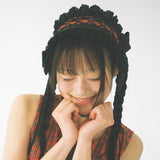Tartan Lace Headdress - Red
