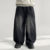 Dart Waistband Pintuck Curve Denim Wide Pants (2 colors)