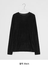 ハンカル テンセルラウンドロングスリーブTシャツ
