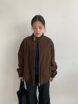 ユサキ ハリントン ボタン ブルゾン ジャケット