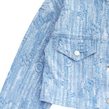 CROP NON CALLAR JACQUARD DENIM JACKET (FOR WOMAN)_SYS4JK51SB