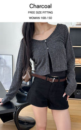 [F/W] Knit crop cardgian(3color)