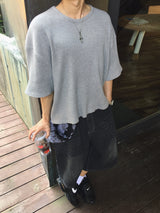  Avin Crop Waffle Short Sleeve T-Shirt 4C
