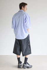 STRIPE STUD SHORT-SLEEVE SHIRT