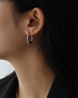 [Silver 925] Oval Hoop Earrings