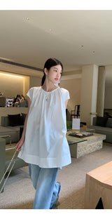 フレンチシャツ ルーズフィット ノースリーブTシャツ
