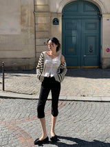 [MADE] CLIP SPAN SLIT BIKER CAPRI PANTS