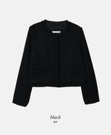 [SHOPPERMADE] クラシカルフリンジツイードジャケット (2color)