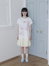 クレヨンフルーツTシャツ (アップルホワイト)
