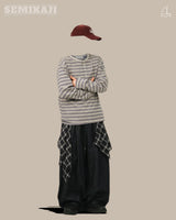 SE Non-fade Check Layered Denim Pants