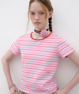Multi Striped T-shirt - Pink