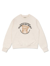 Women's Regular Fit Bear Friends クロップドスウェットシャツ クリーム (FCF1TS202W)