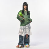 シースルー長袖Tシャツ GREEN