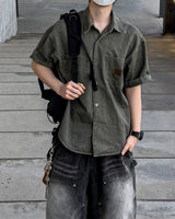 Patchwork Half Shirt Jacket