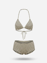 Mocha Stripe Bikini Set