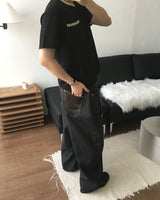 トフ クロップ コントラスト ショートスリーブ Tシャツ 3C