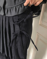 Scheme Corduroy Pleated Layered Wrap Skort Pants