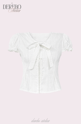 Pure strap short-sleeved blouse