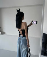 BLACKPINK Tweed Backless Bustier