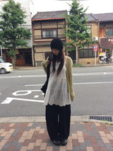 Hyujin Button See-Through Knit Cardigan