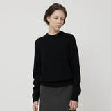 カシミアブレンドウールクルーネックニット BLACK