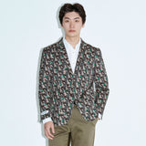 MONOGRAM PRINTED BLAZER JACKET